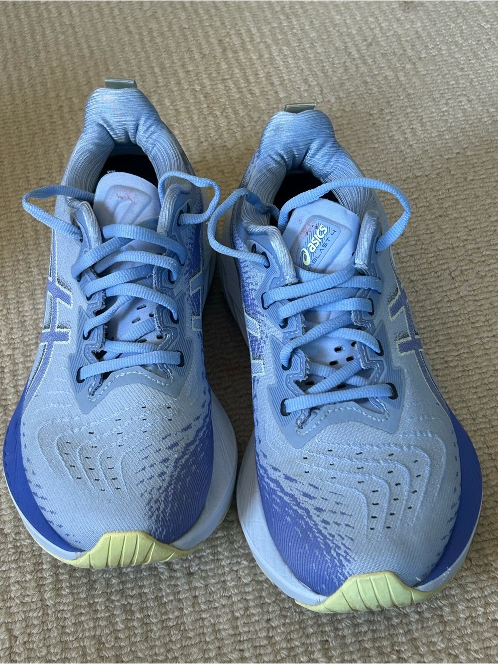 ASICS Women's Light Blue and Pale Yellow Running Shoes